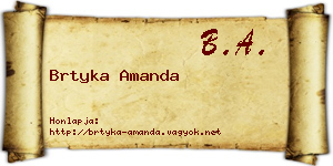 Brtyka Amanda névjegykártya